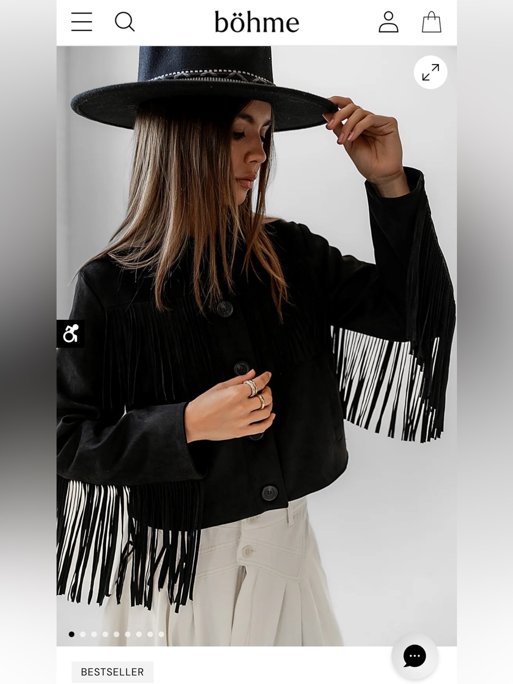böhme Bridget Fringe Jacket in black